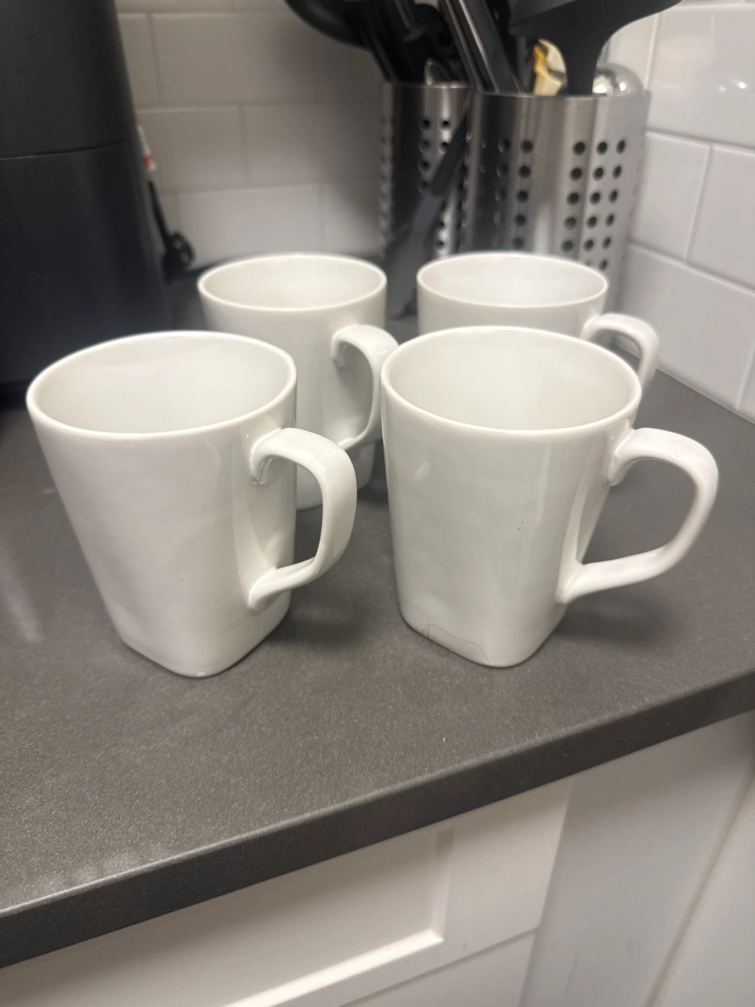 Set of 4 Threshold Porcelain Mugs