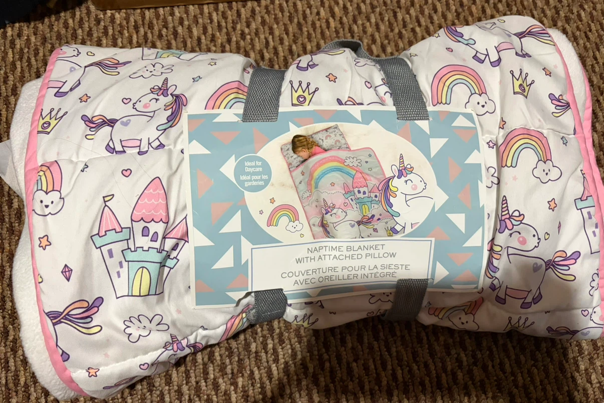 Unicorn Naptime Blanket with Attached Pillow