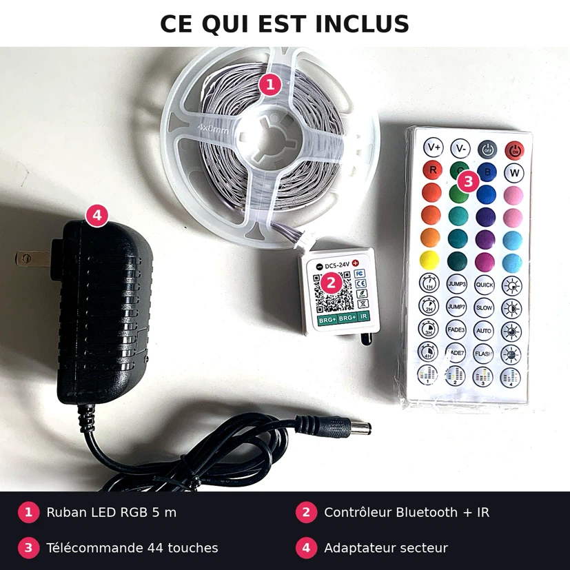 5m RGB LED Strip Light with Remote and Bluetooth - photo 2
