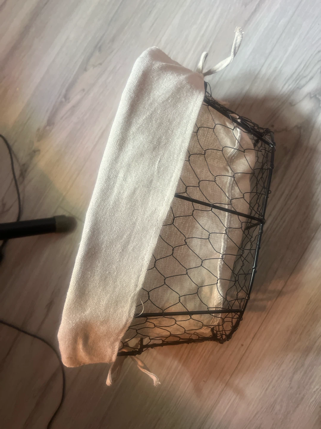 Wire Basket with Removable Fabric Liner