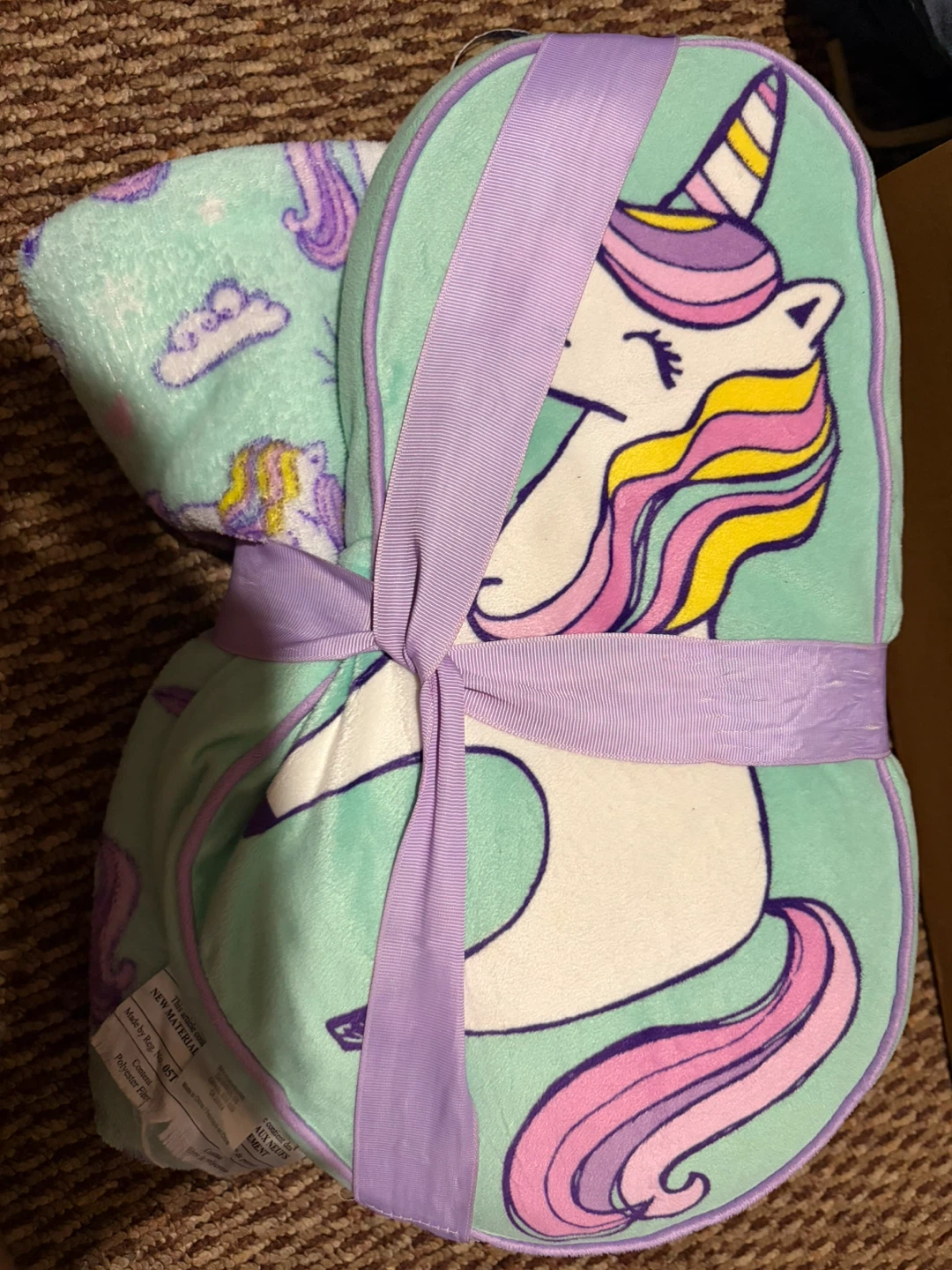 Unicorn Plush Blanket and Pillow Set