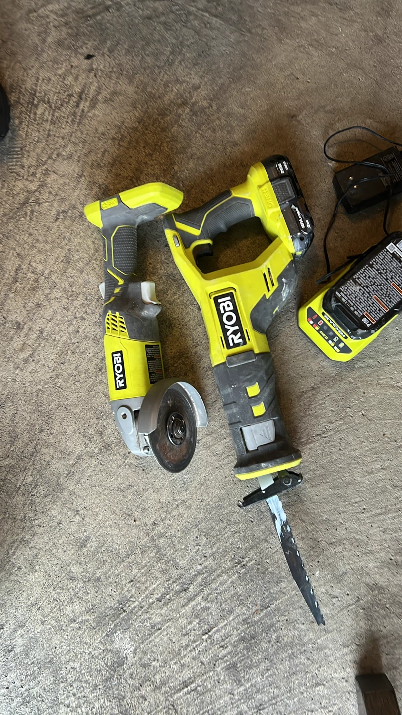 Ryobi ONE+ Angle Grinder and Reciprocating Saw Set