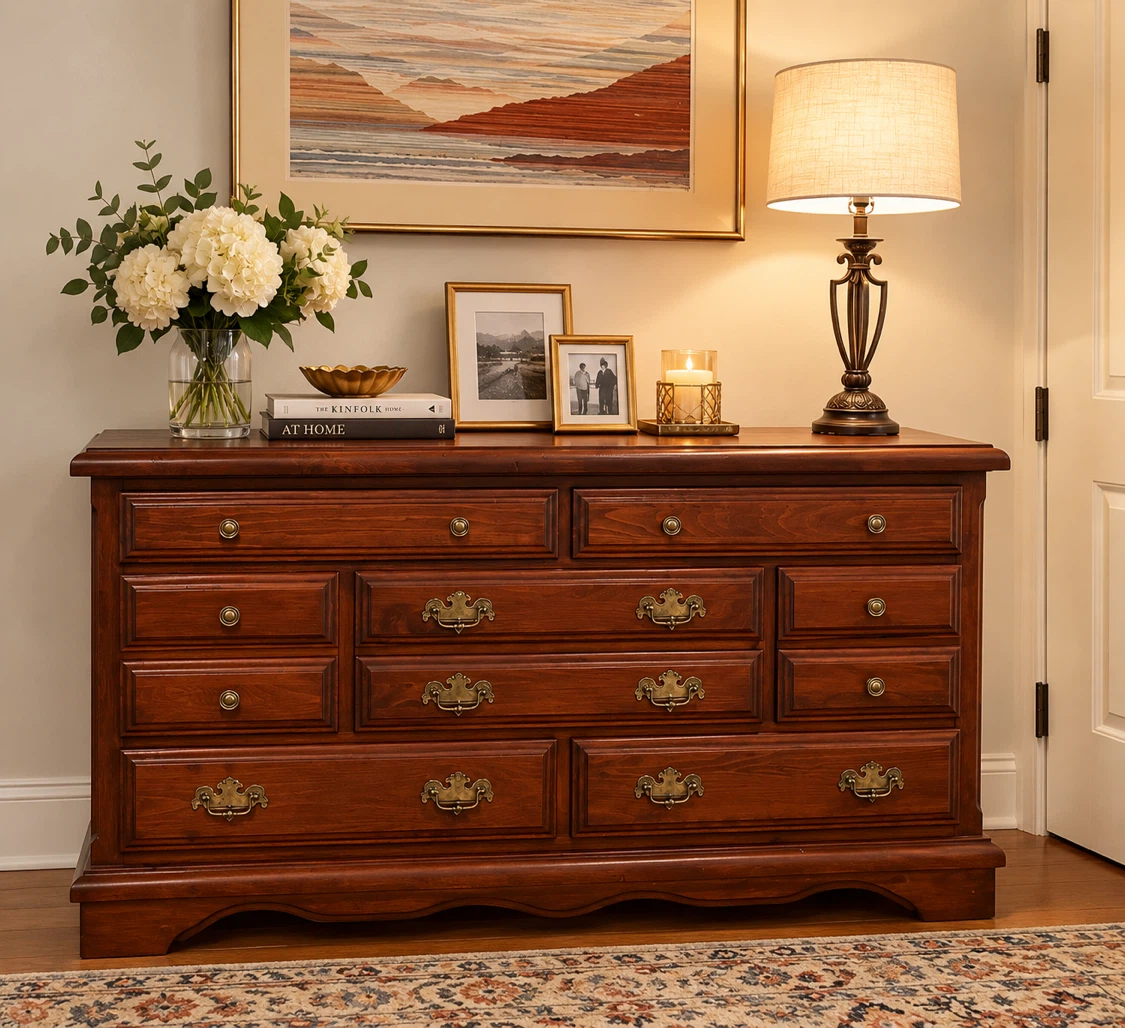 Traditional Vintage-Style Wooden Dresser 7-Drawer Delivery Extra