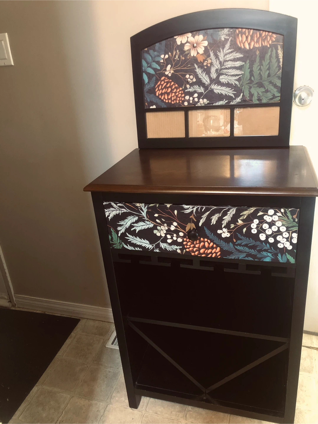 Wood Wine Bar Cabinet & Matching Bulletin Board - photo 2