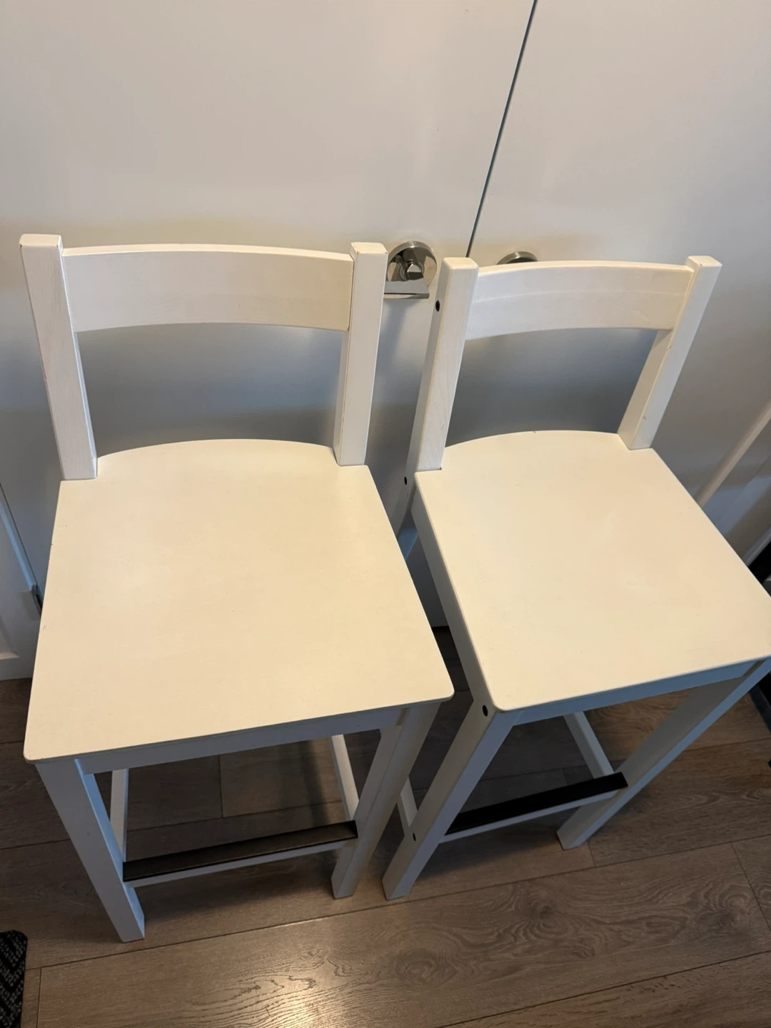 Two IKEA NORDVIKEN White Bar Stools - photo 3