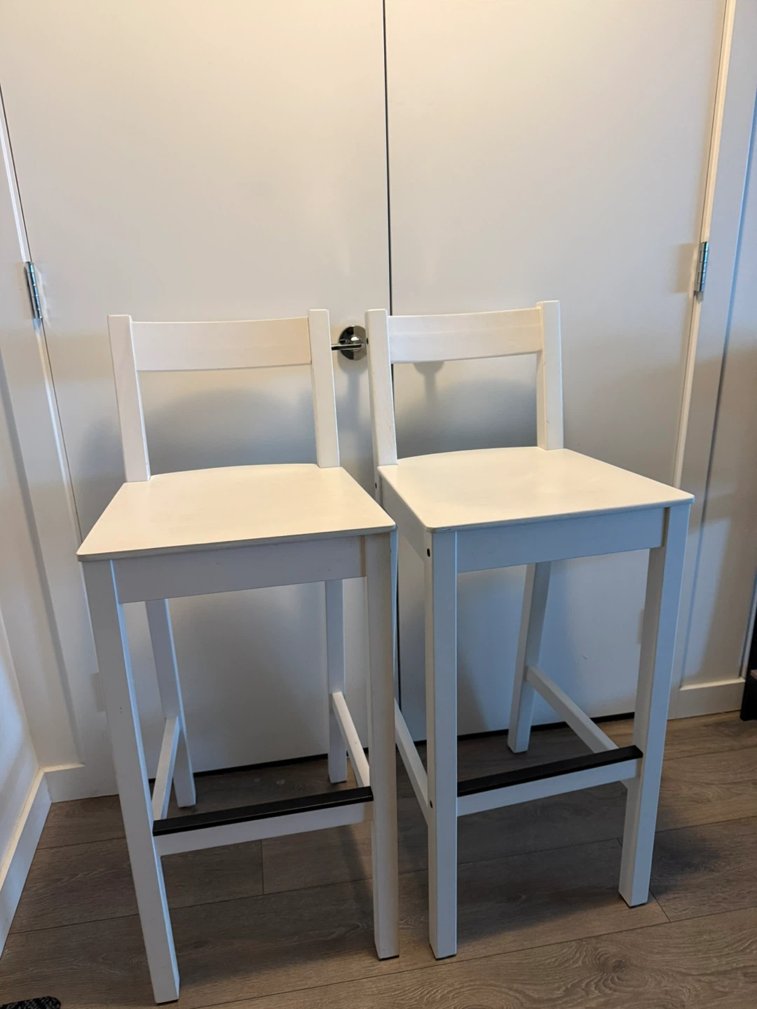 Two IKEA NORDVIKEN White Bar Stools - photo 4