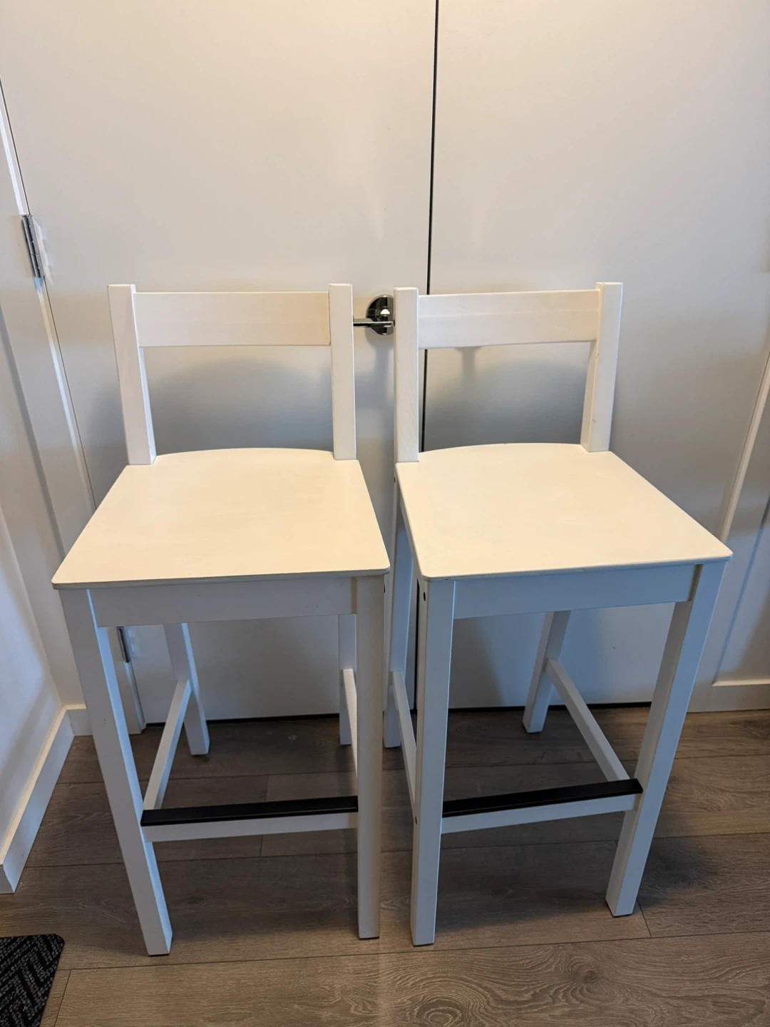 Two IKEA NORDVIKEN White Bar Stools - photo 5