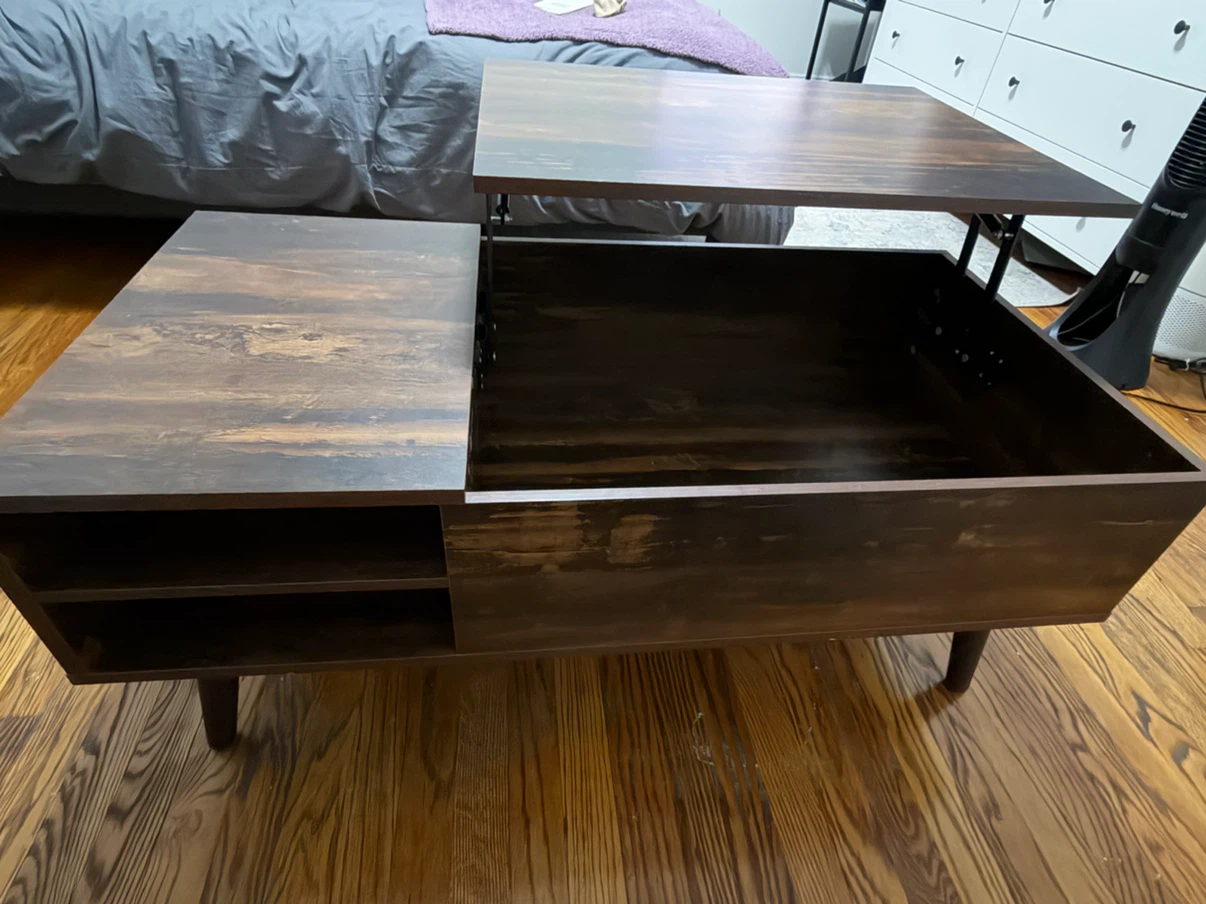 Rustic Wood Lift-Top Coffee Table - photo 2