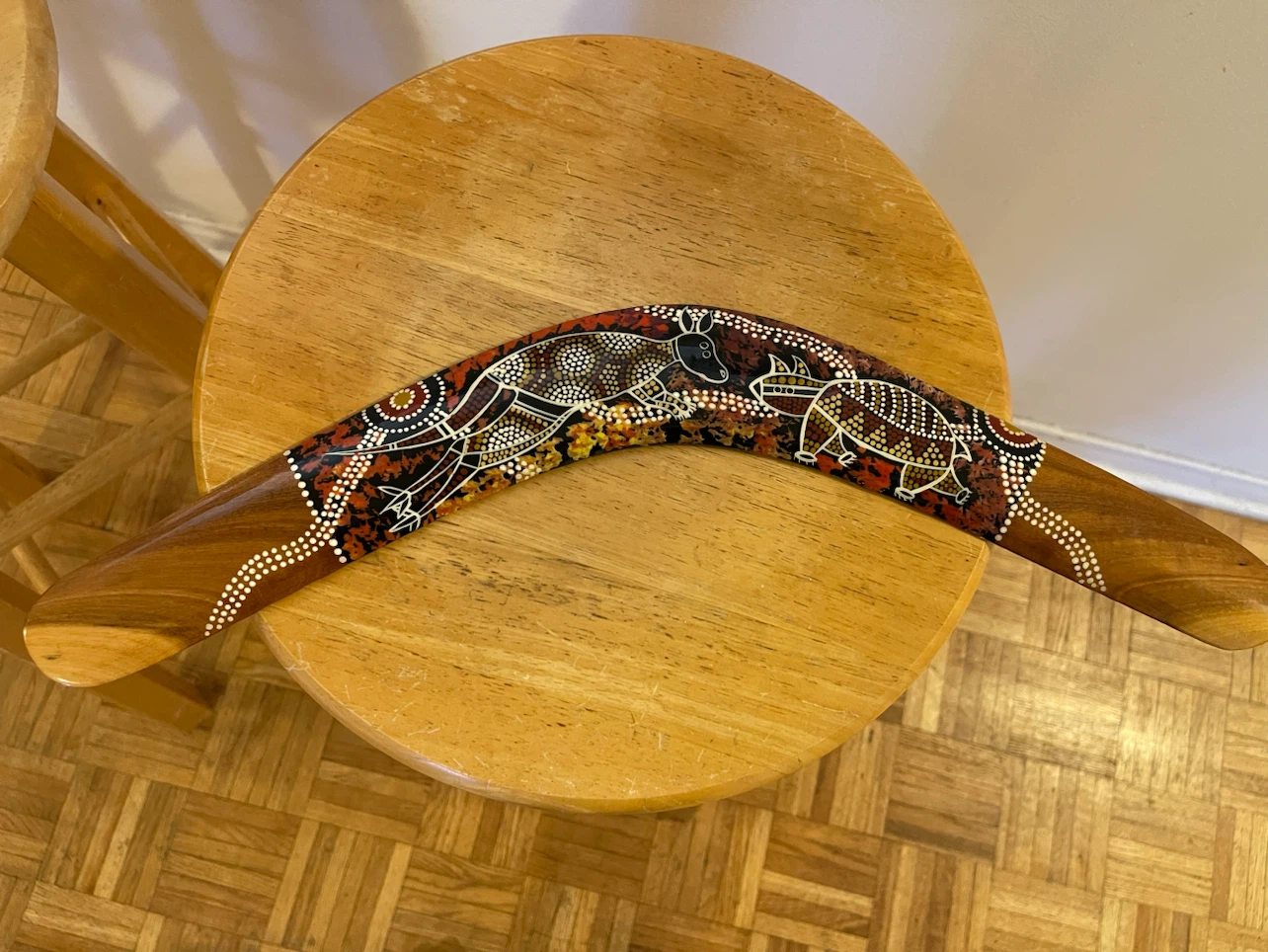 Aboriginal Dot Art Wooden Boomerang - photo 2