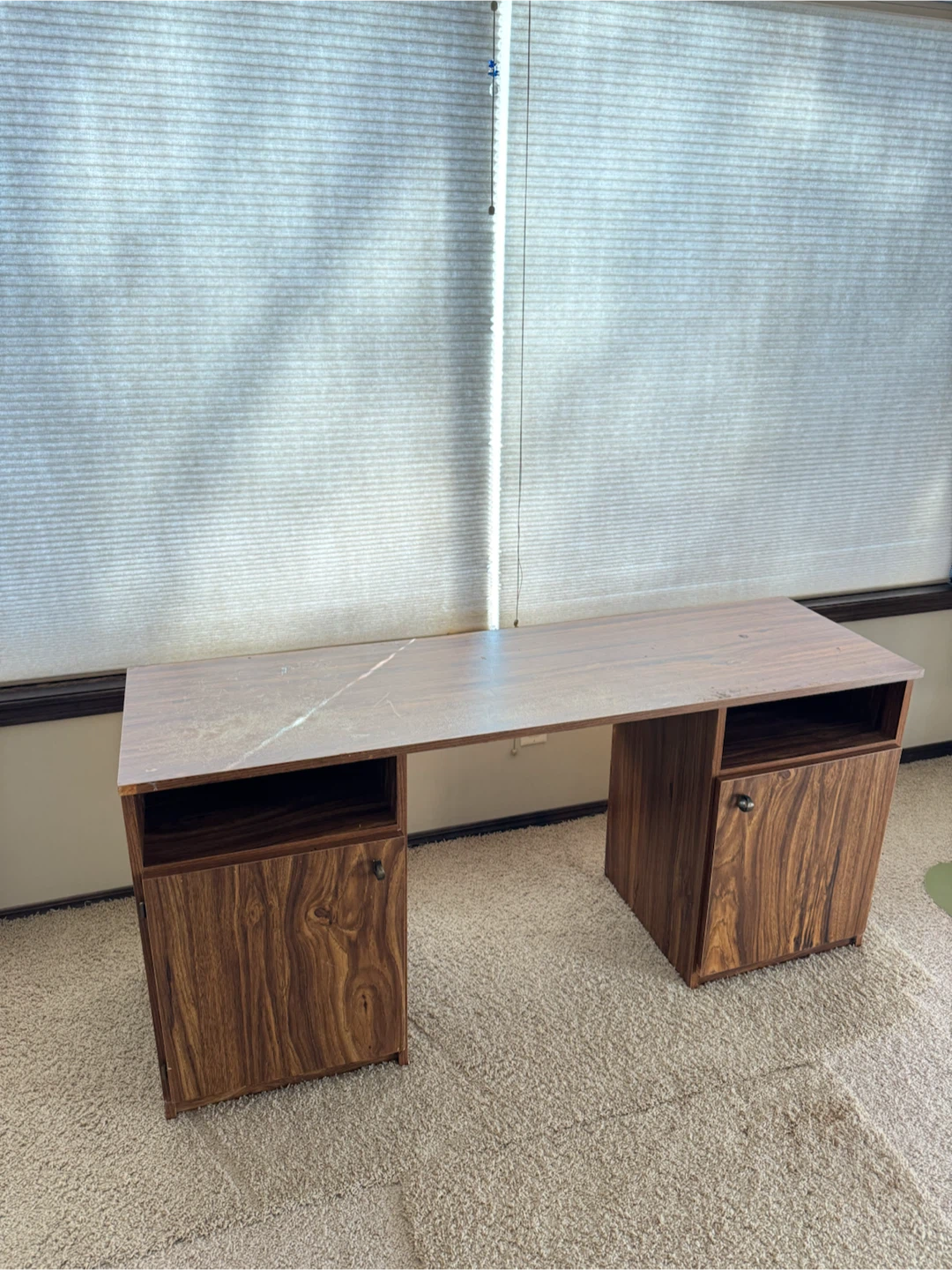 Wooden Office Desk with Storage
