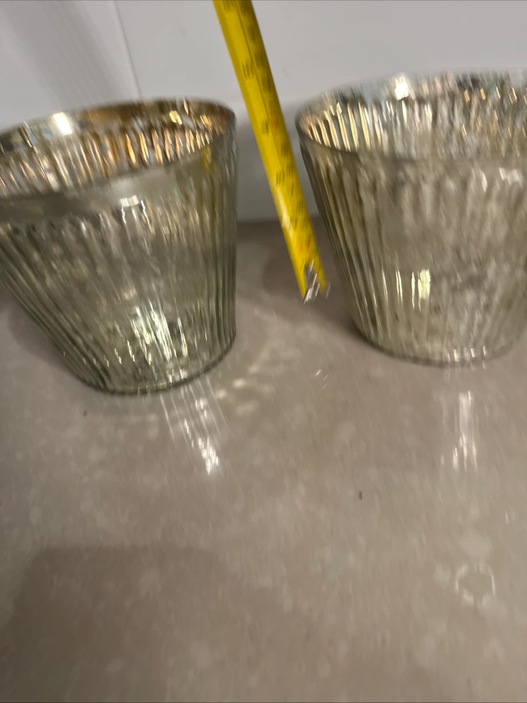 Set of 2 Fluted Mercury Glass Votive Holders - photo 5