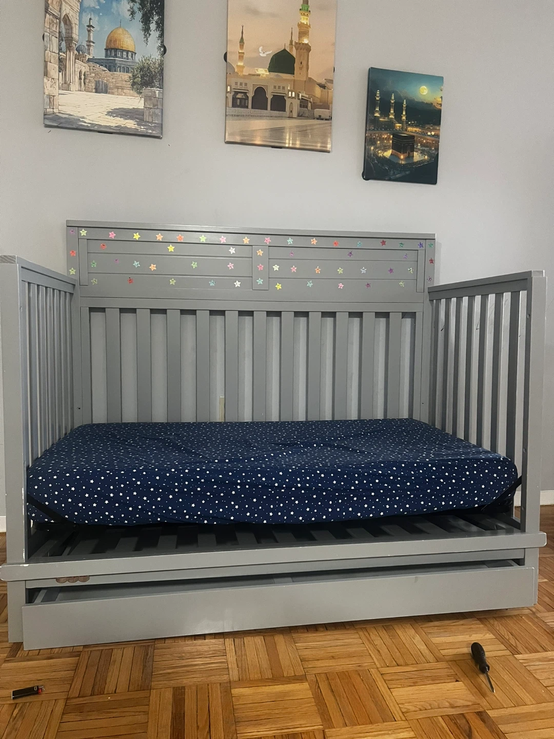 Grey Fisher Price Crib