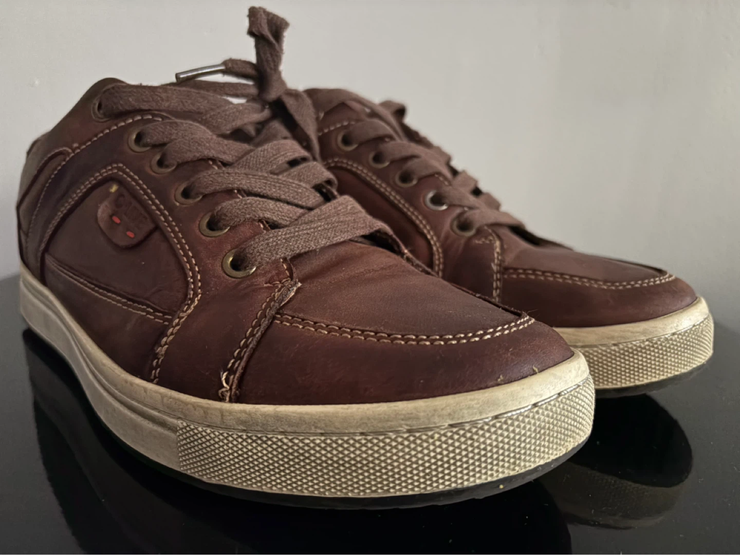 Olive Brown Leather Sneakers - photo 2