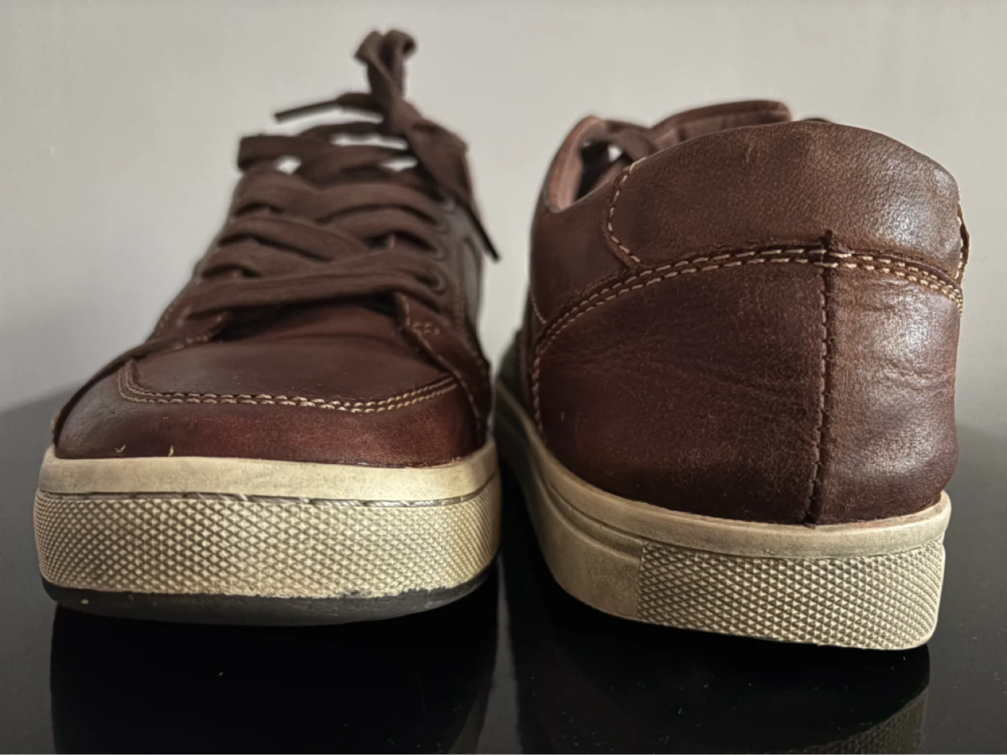 Olive Brown Leather Sneakers - photo 4