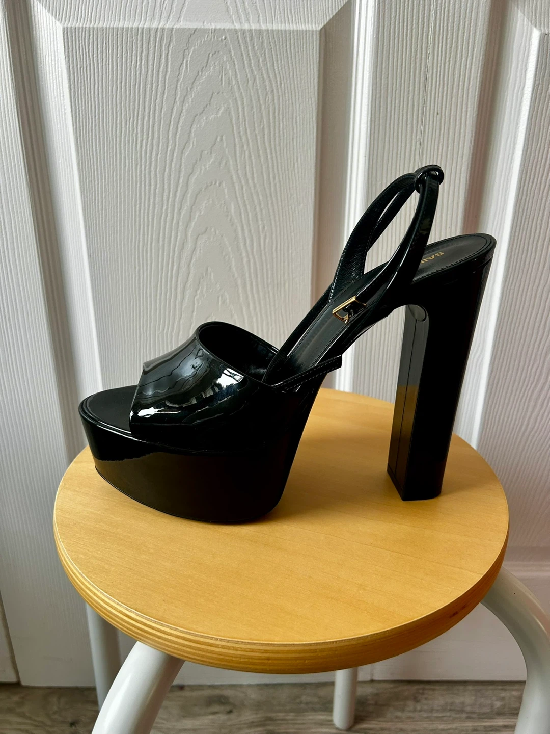 Saint Laurent Patent Leather Platform Sandals - photo 2