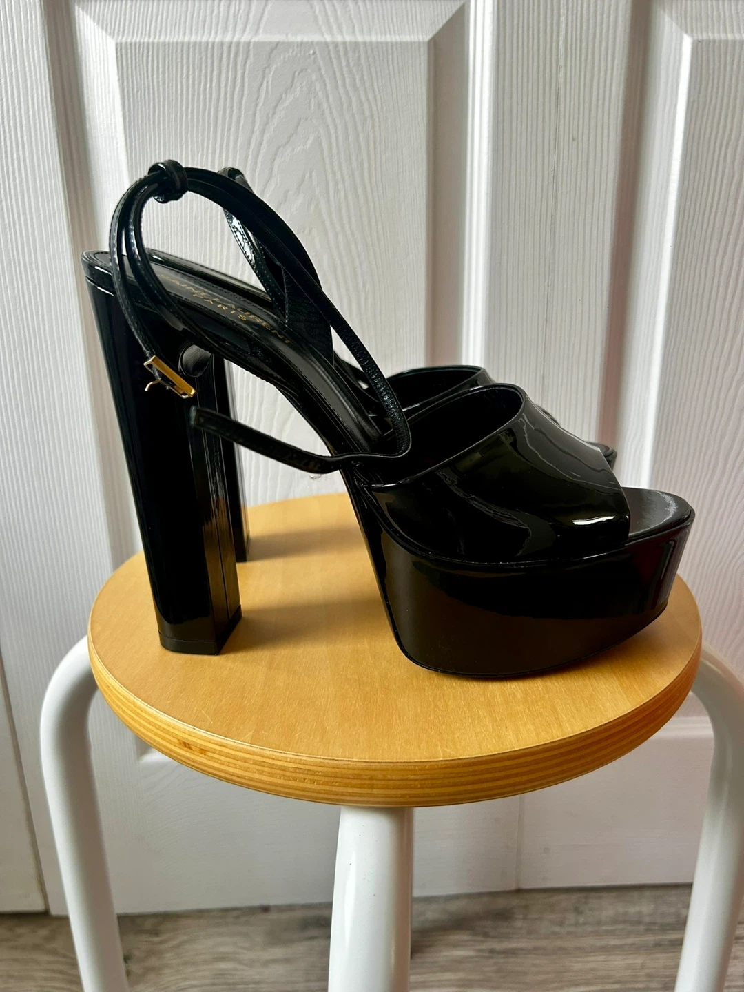 Saint Laurent Patent Leather Platform Sandals - photo 4