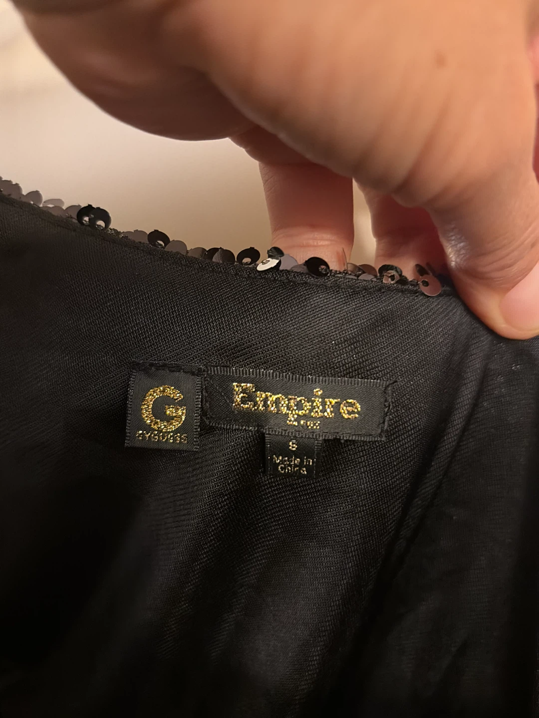 Empire Black Sequin One-Shoulder Dress - photo 3