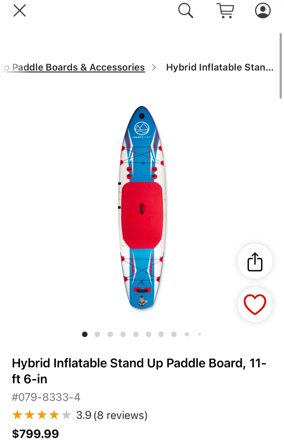 Jimmy Styks Hybrid Inflatable Stand Up Paddle Board 11'6"