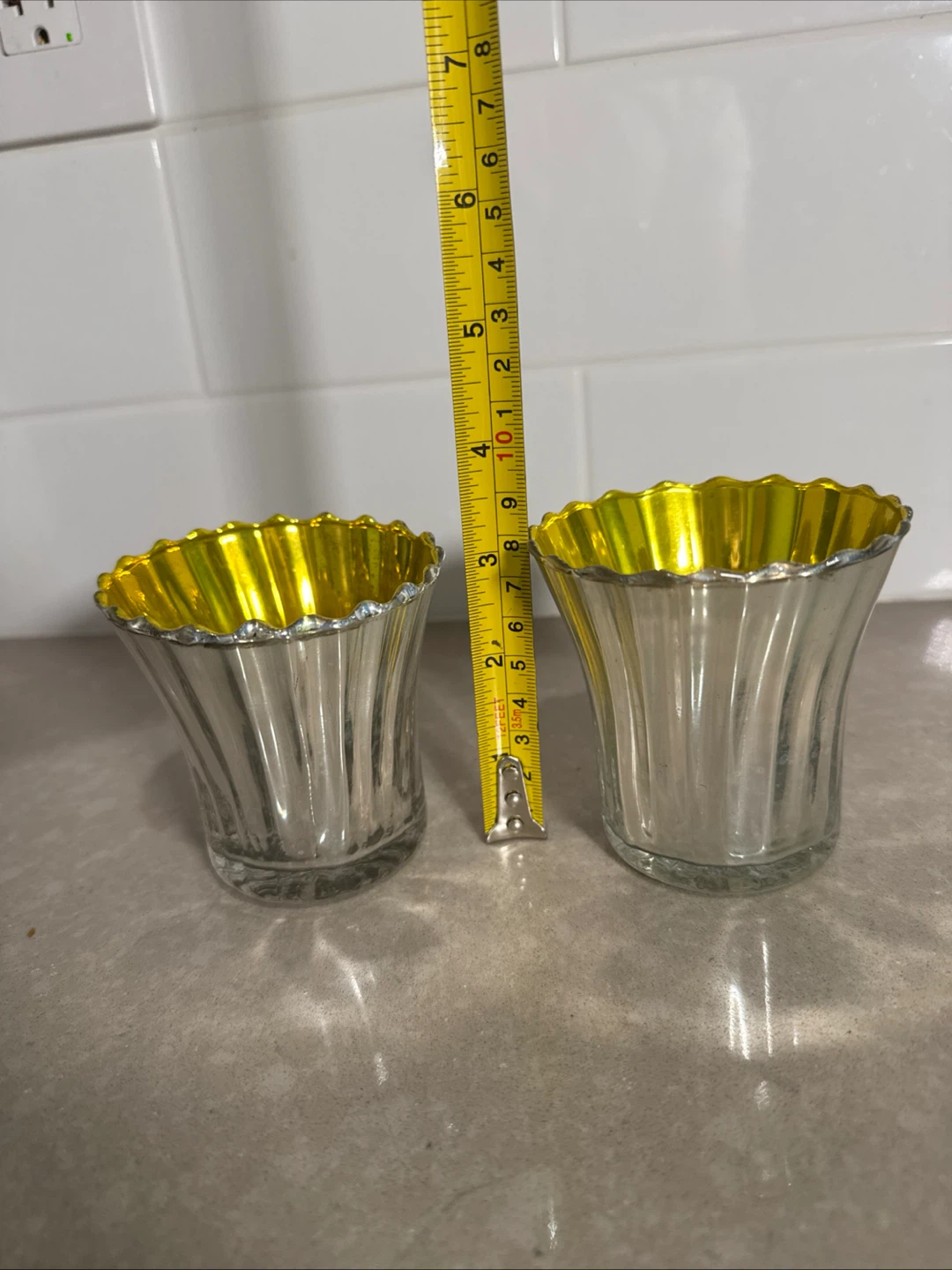 Set of Two Mercury Glass Votive Holders - photo 4