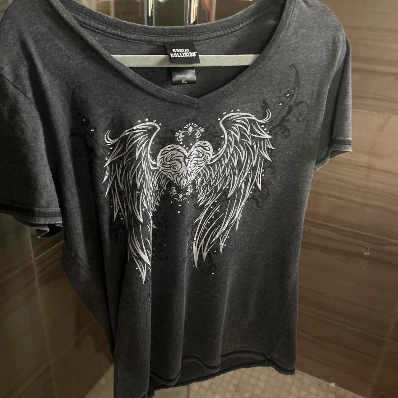 Social Collision Grey Graphic T-Shirt