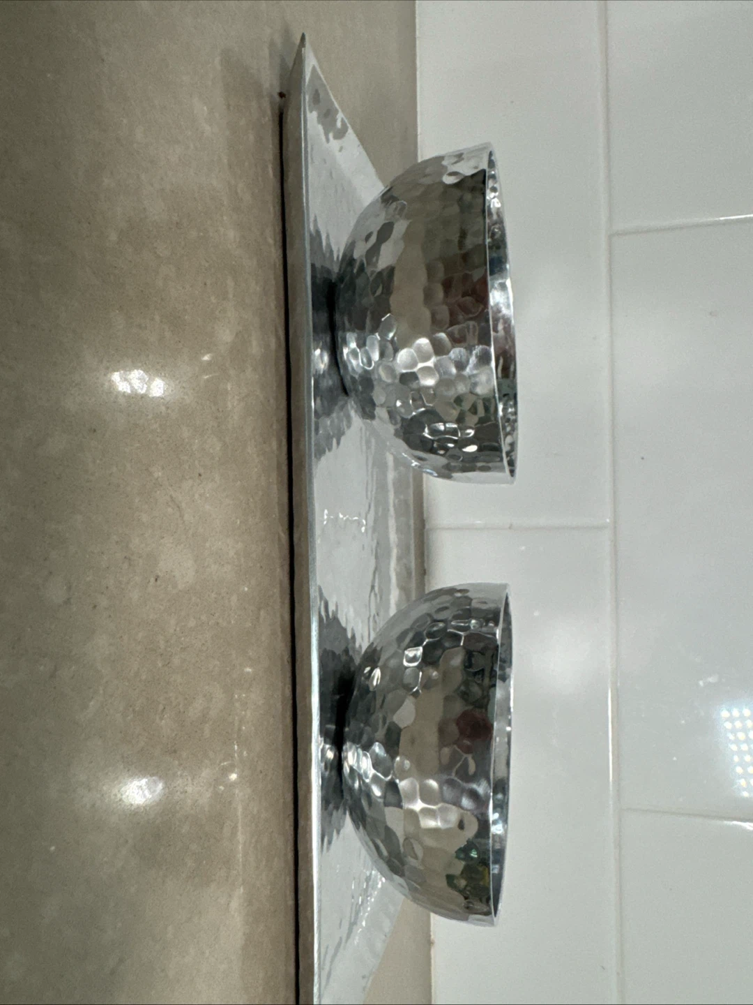 West Elm Hammered Metal Double Bowl Set - photo 3