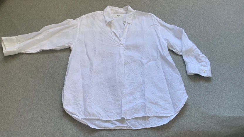 Uniqlo 100% Linen Skipper Collar Shirt - Size XS