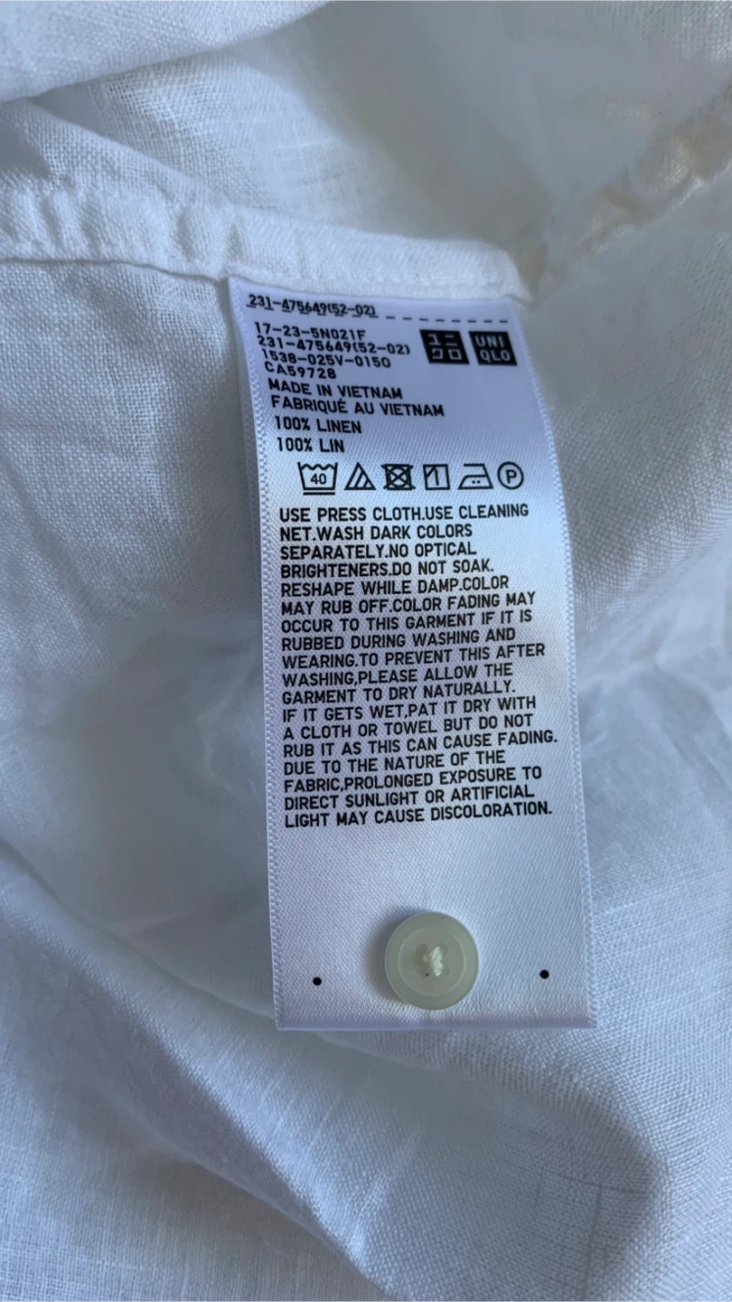 Uniqlo 100% Linen Skipper Collar Shirt - Size XS - photo 4