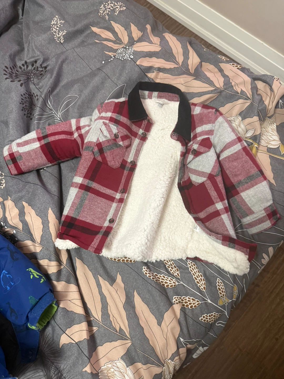George Kids Plaid Sherpa-Lined Shirt Jacket