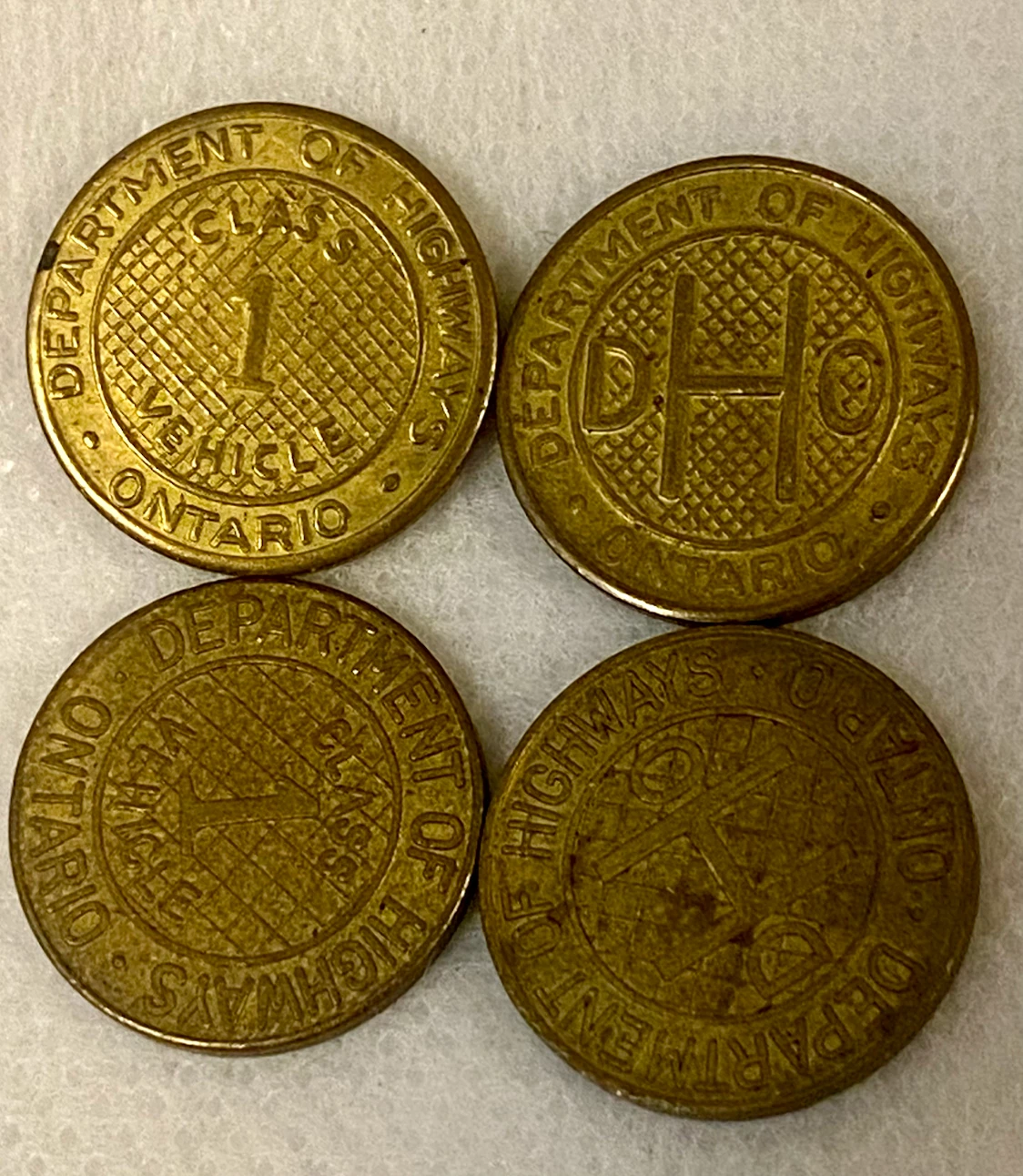 Vintage Ontario Department of Highways Brass Token