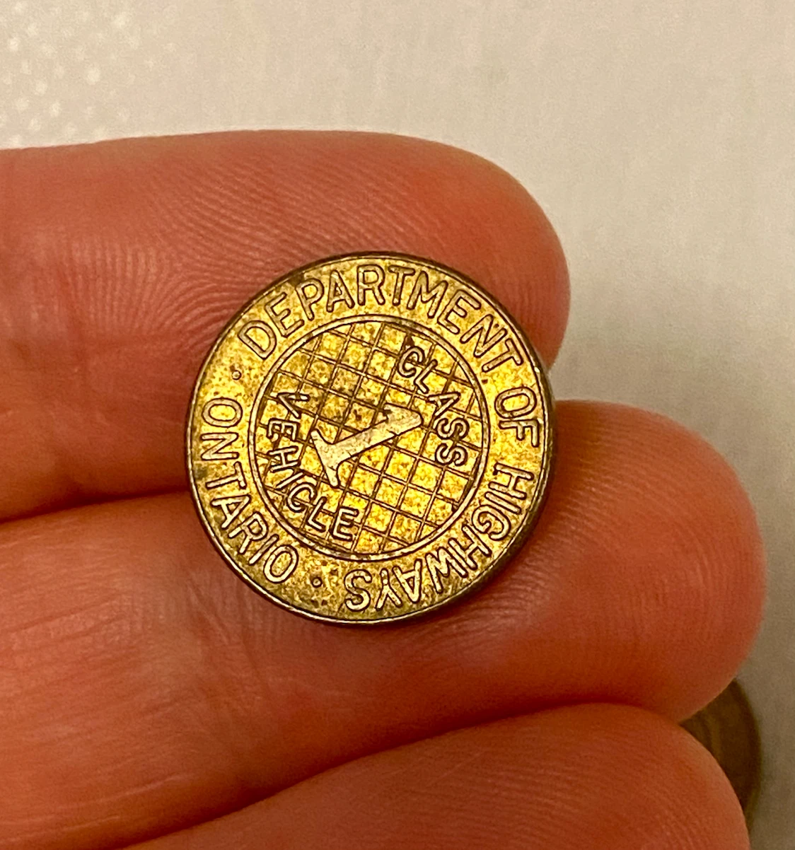 Vintage Ontario Department of Highways Brass Token - photo 4