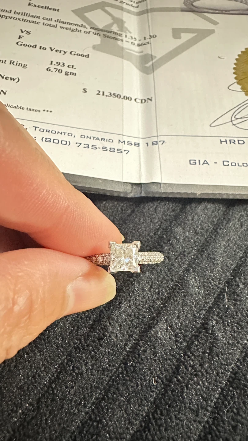 Custom Princess Cut Platinum Diamond Engagement Ring