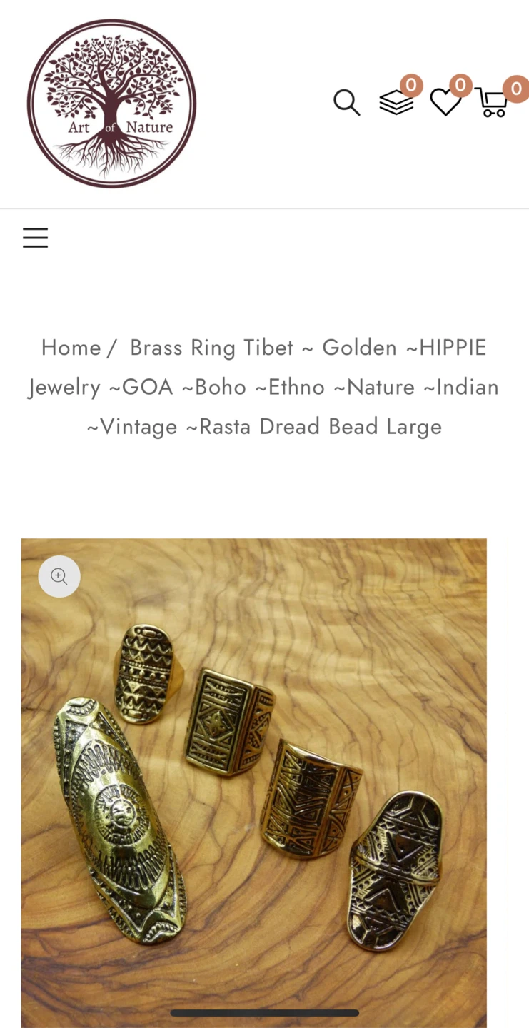 Tibetan Style Brass Statement Ring - photo 2