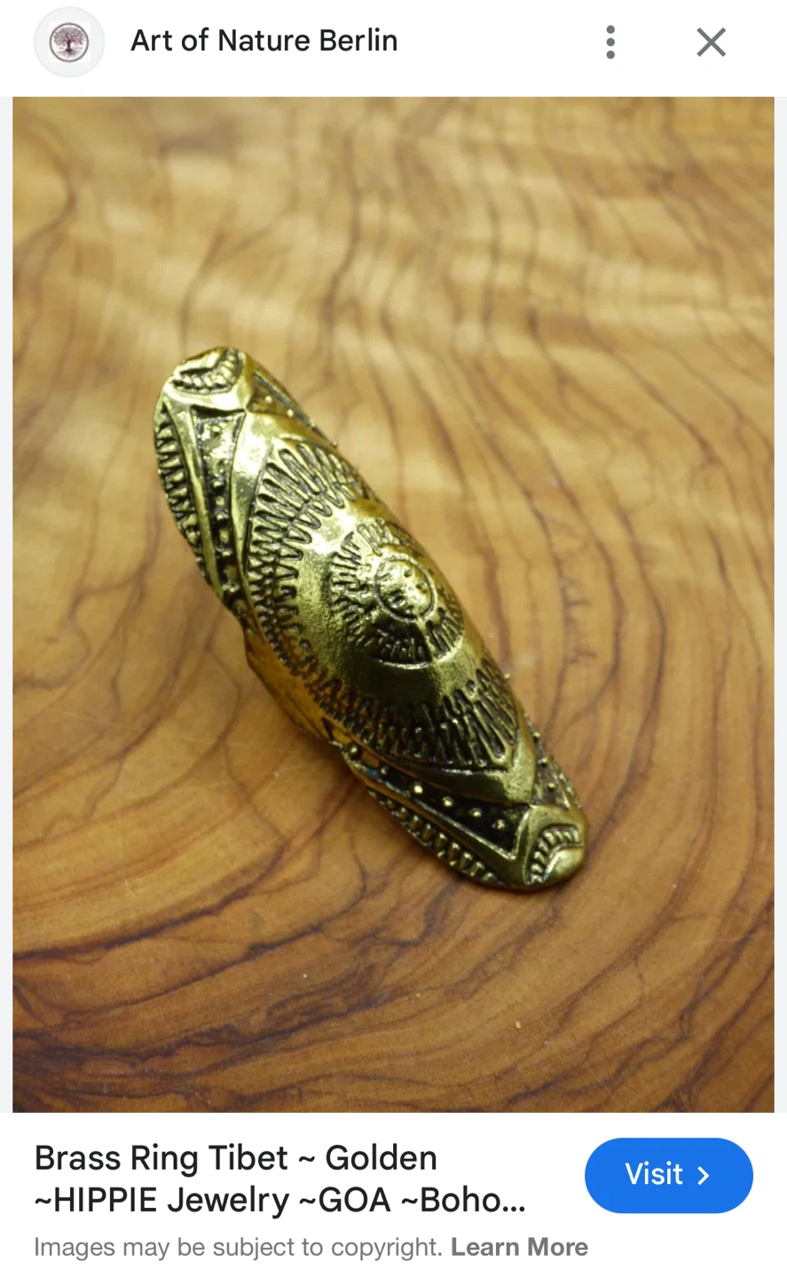 Tibetan Style Brass Statement Ring - photo 3