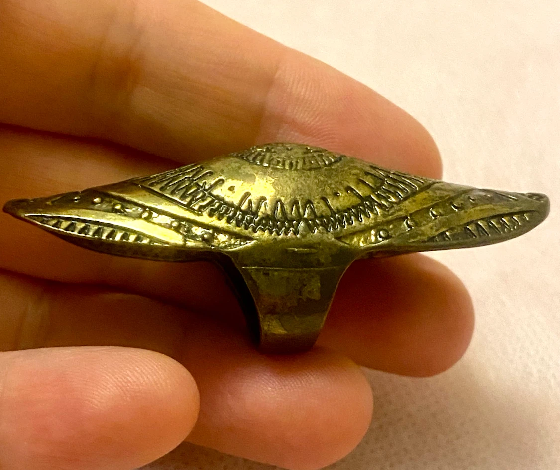 Tibetan Style Brass Statement Ring - photo 5