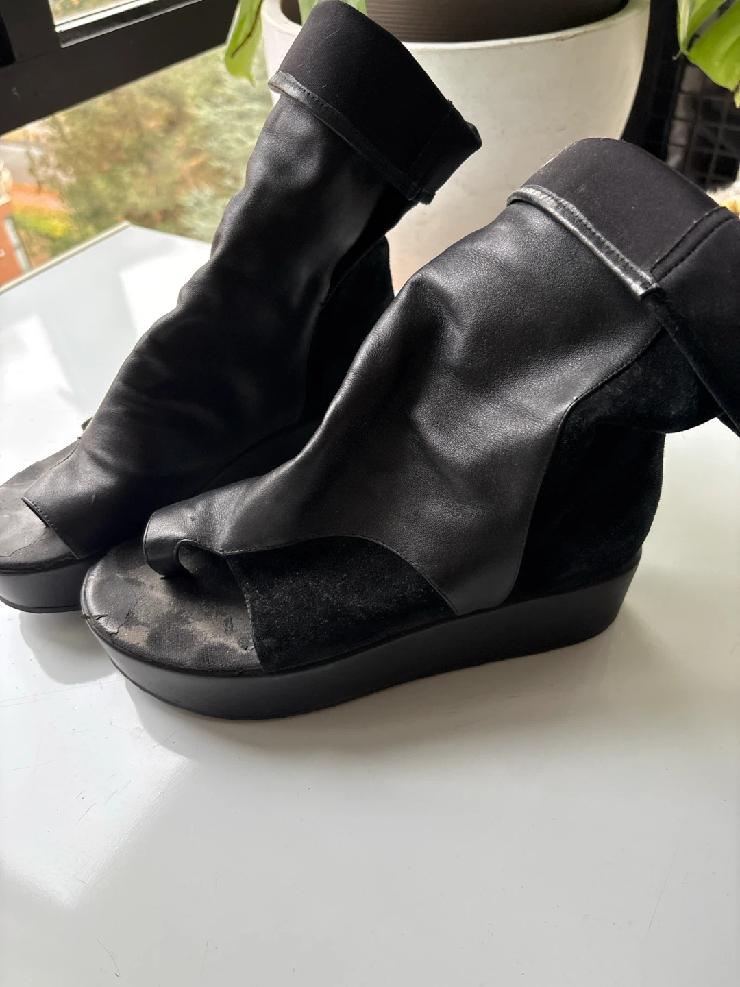 Marc Jacobs Black Platform Open-Toe Booties - photo 3