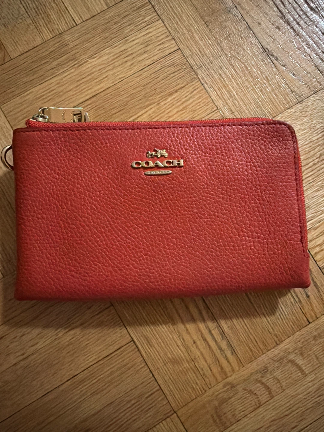 Red Coach Zip Wallet