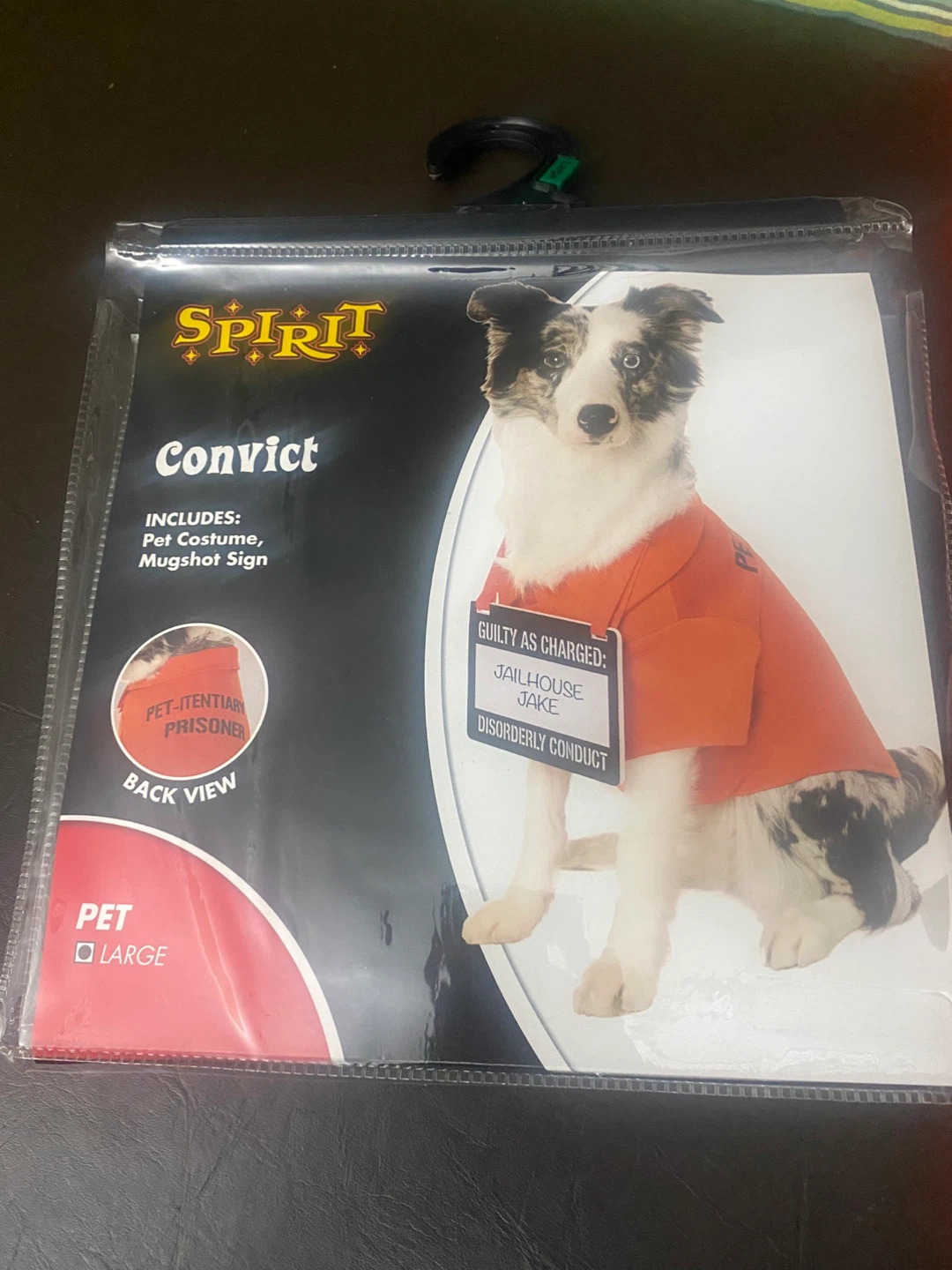 Spirit Halloween Pet Convict Costume - Large
