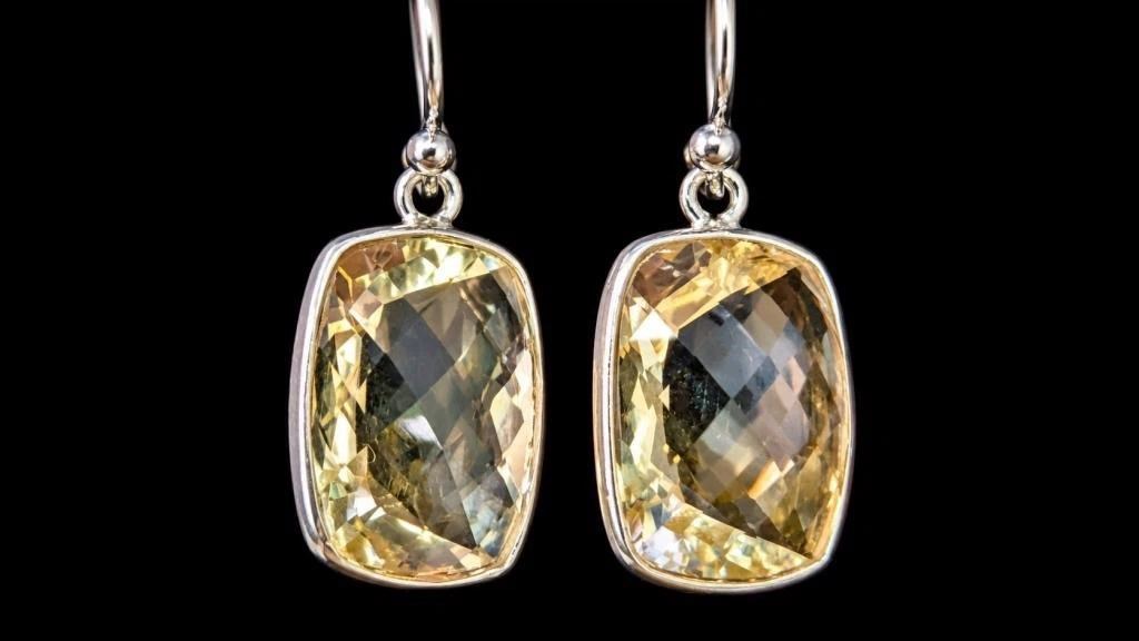 Faceted Citrine Dangle Earrings