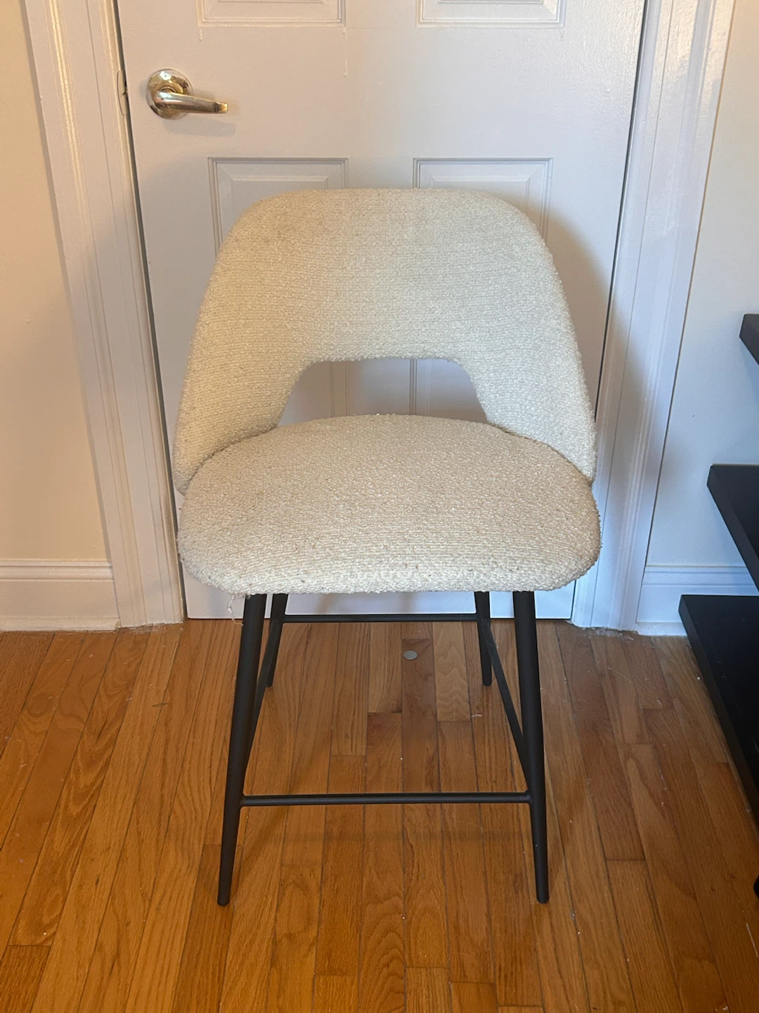 Cream Boucle Counter Stool