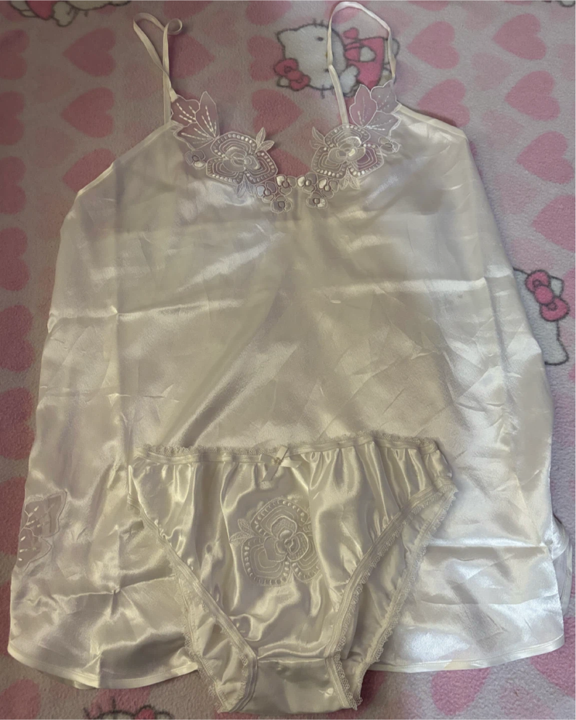 White Satin Lingerie Set - *Size Women Small* - photo 2