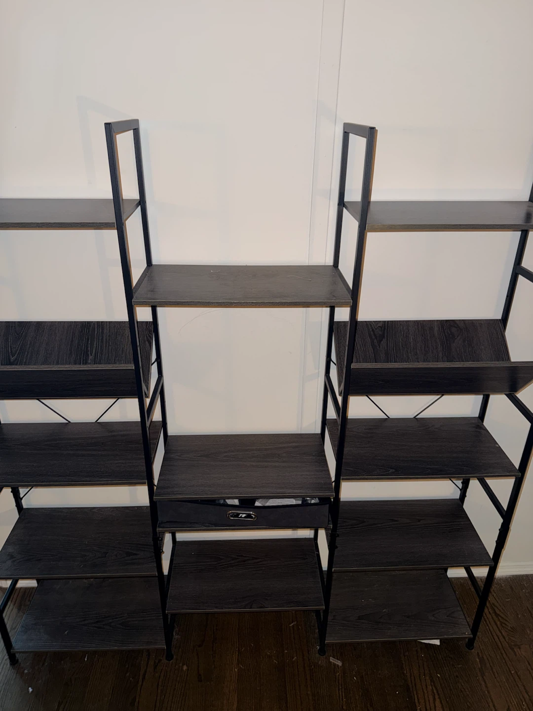 Industrial Style Wall Shelving Unit with Drawer