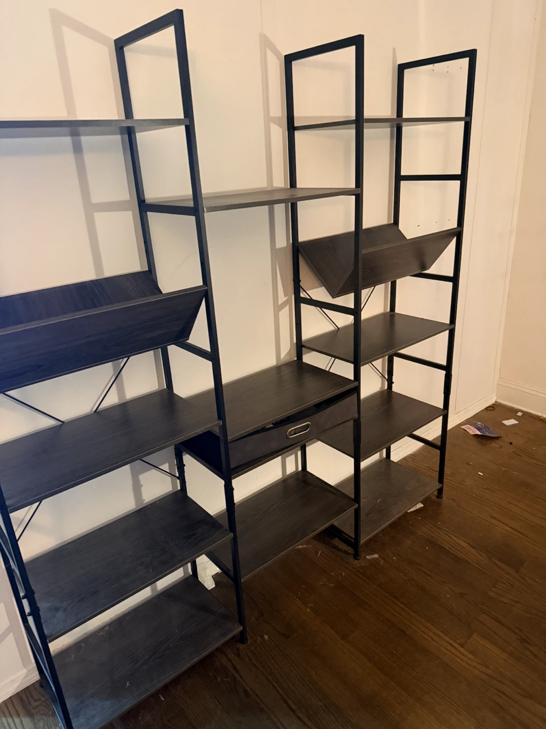 Industrial Style Wall Shelving Unit with Drawer - photo 2