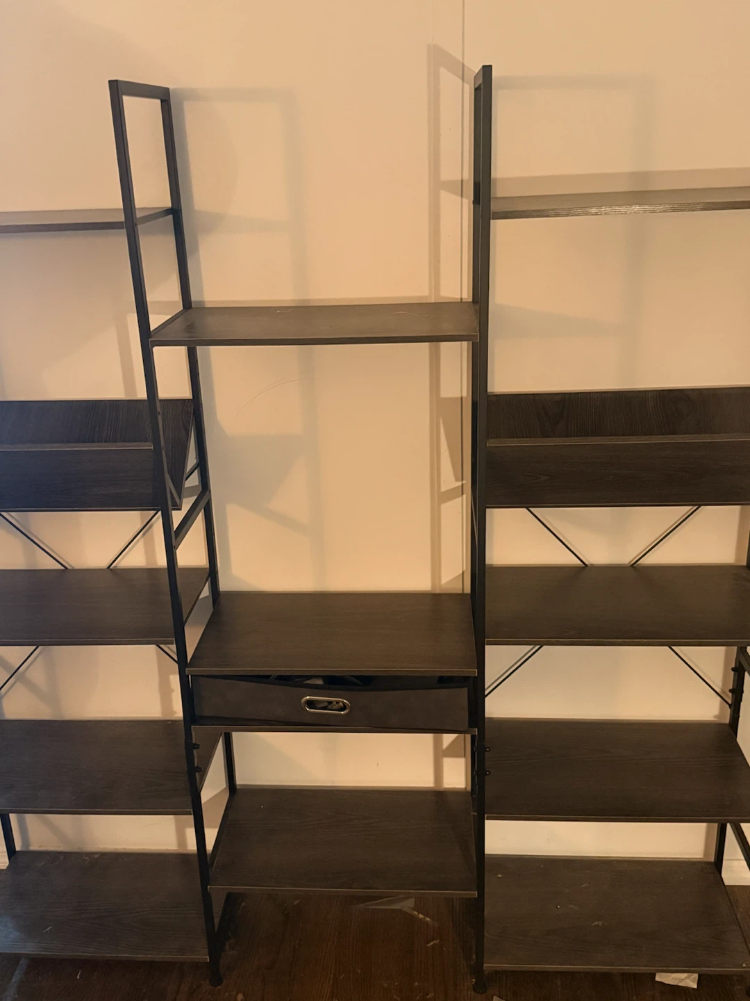 Industrial Style Wall Shelving Unit with Drawer - photo 3
