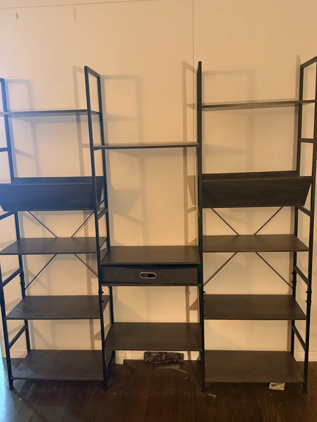 Industrial Style Wall Shelving Unit with Drawer - photo 4