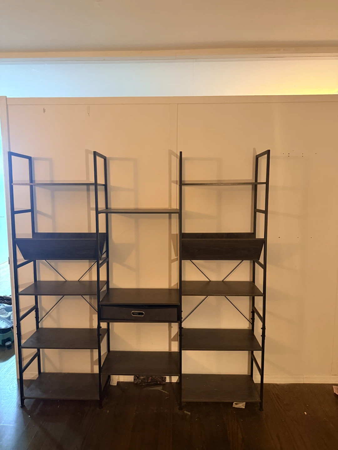 Industrial Style Wall Shelving Unit with Drawer - photo 5