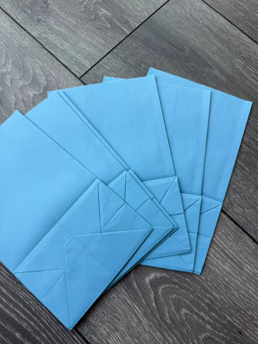 Six Light Blue Paper Treat Bags - photo 2