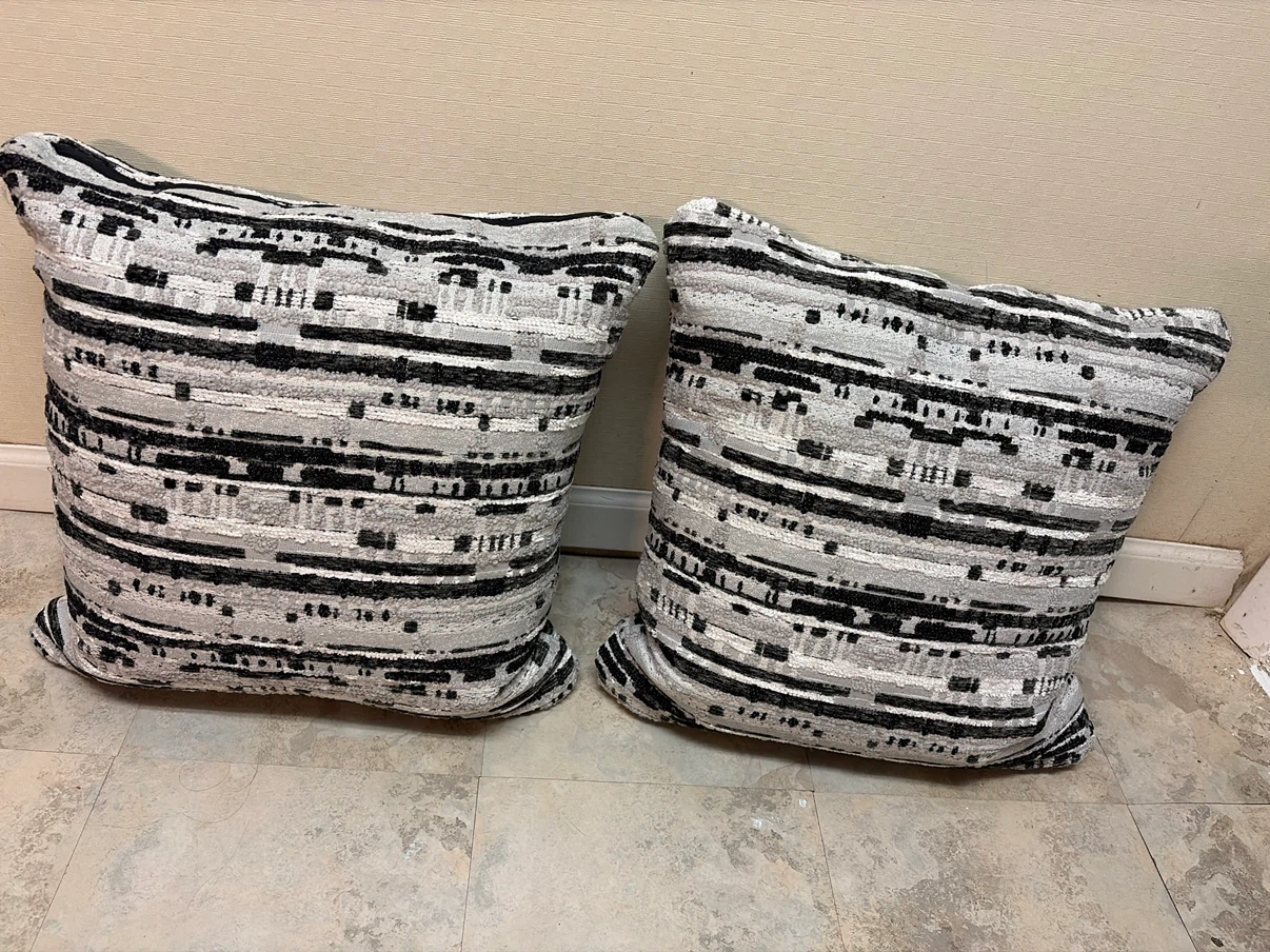 Set of Two Textured Throw Pillows
