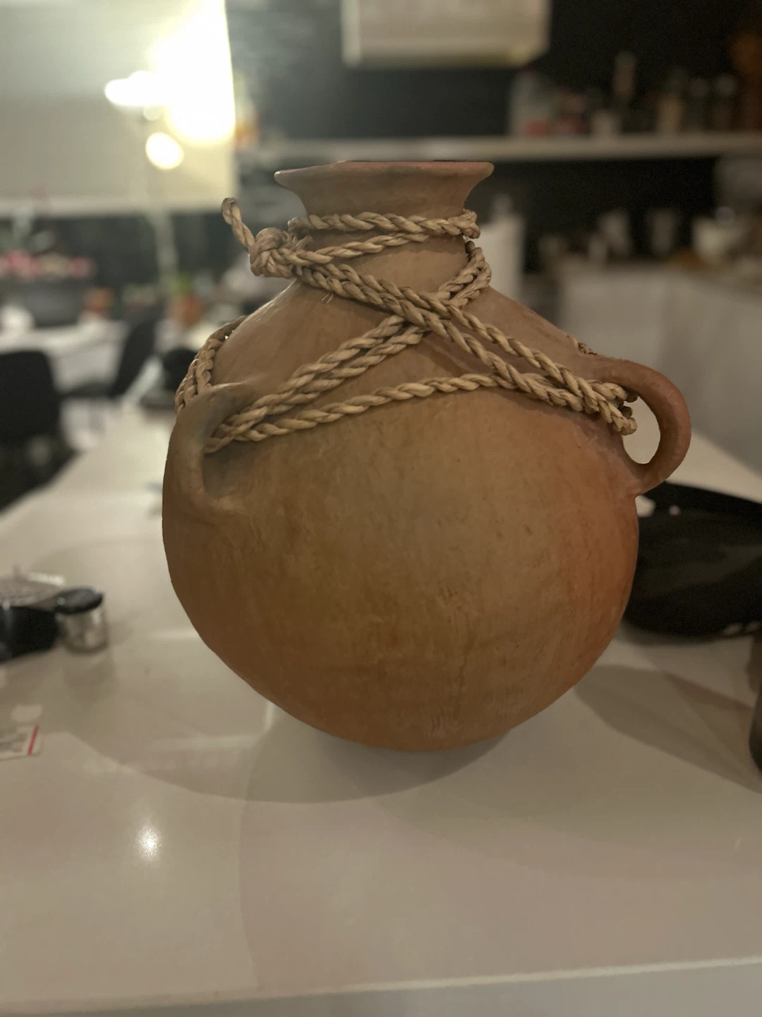 Rustic Clay Vase with Rope Detail - photo 3