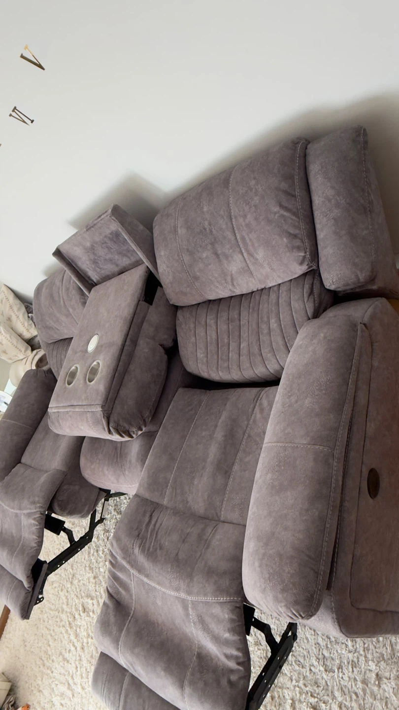 Grey Power Reclining Sofa with USB Charging - photo 5