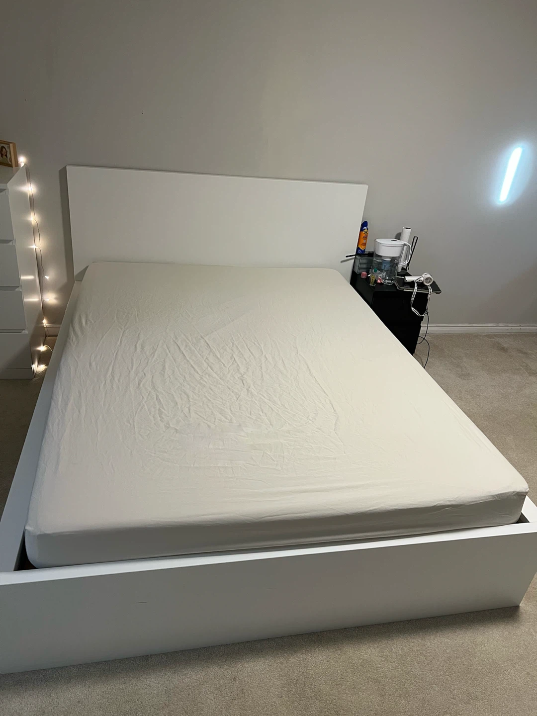 IKEA MALM White Bed Frame + MORGEDAL Mattress – Queen Size
